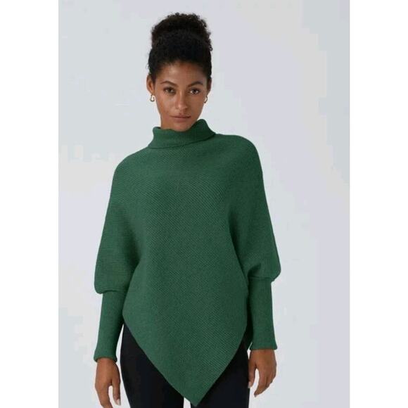 Halara High Neck Long Sleeve Asymmetrical Hem Work Sweater Women's L NWT - Picture 9 of 10